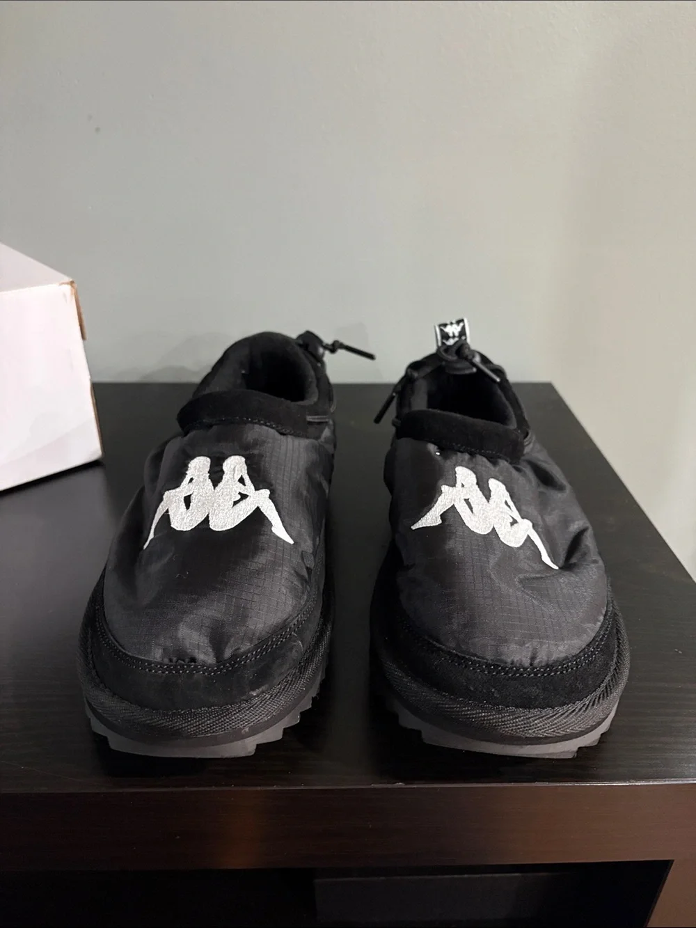 Kappa Black Slip-On Mule with White Logo